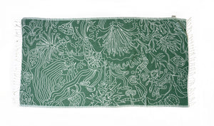 Evergreen double sided beach towel, cotton turkish pestemal