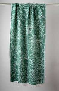 Evergreen double sided beach towel, cotton turkish pestemal, bath towel