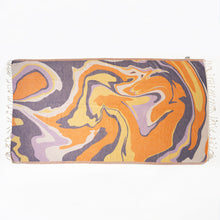 Load image into Gallery viewer, Sway cotton double-sided Turkish Towel | Pestemal | Illustrated print beach towel | Marbling art pattern