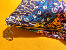 Load image into Gallery viewer, Abstract floral illustrated canvas pouch bag wallet