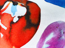 Load image into Gallery viewer, Watercolor rainbow marbles illustrated canvas pouch zipper bag wallet texture fabric