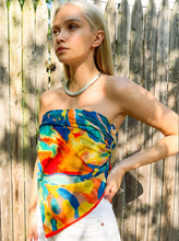 Load image into Gallery viewer, Doku Lush Illustrated Cotton Beach Pareo Scarf Blouse