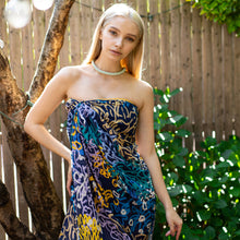 Load image into Gallery viewer, Doku Blue Dream Illustrated Cotton Beach Pareo Sarong