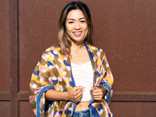 Load image into Gallery viewer, Berry Me Wool Silk Blend Abstract Illustrated Scarf Shawl Headwrap