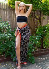Load image into Gallery viewer, Doku Mazed Illustrated Cotton Beach Pareo Sarong Skirt
