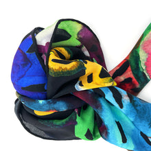 Load image into Gallery viewer, Nightfall Silk Scarf and Bandana headband wrap style