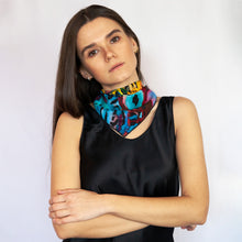 Load image into Gallery viewer, Nightfall Multicolor Silk Scarf and Bandana Style