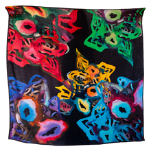 Load image into Gallery viewer, Night Fall Hand Illustrated Soft Luxury Wool Scarf Shawl Headwrap