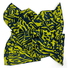 Load image into Gallery viewer, Doku Pickle Forest Green Illustrated Silk Scarf and Bandana
