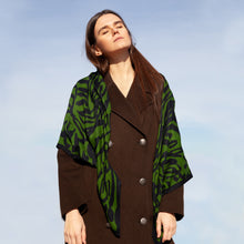 Load image into Gallery viewer, Pickle Forest Hand Illustrated Soft Luxury Wool Scarf Shawl Headwrap
