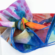 Load image into Gallery viewer, Underworld Abstract Watercolor pattern Cotton Scarf and Bandana Detail
