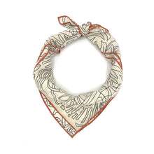 Load image into Gallery viewer, Vanilla Town Illustrated Silk Scarf and Bandana Style