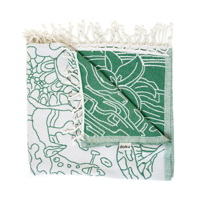 Evergreen double-sided beach towel, cotton turkish pestemal