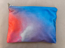 Load image into Gallery viewer, velvet illustrated pink clouds wallet zip pouch
