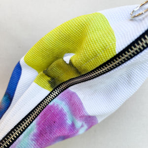 Watercolor rainbow marbles illustrated canvas pouch zipper bag wallet