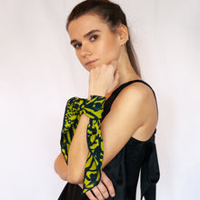 Load image into Gallery viewer, Doku Pickle Forest Green Illustrated Silk Scarf and Bandana Accessory
