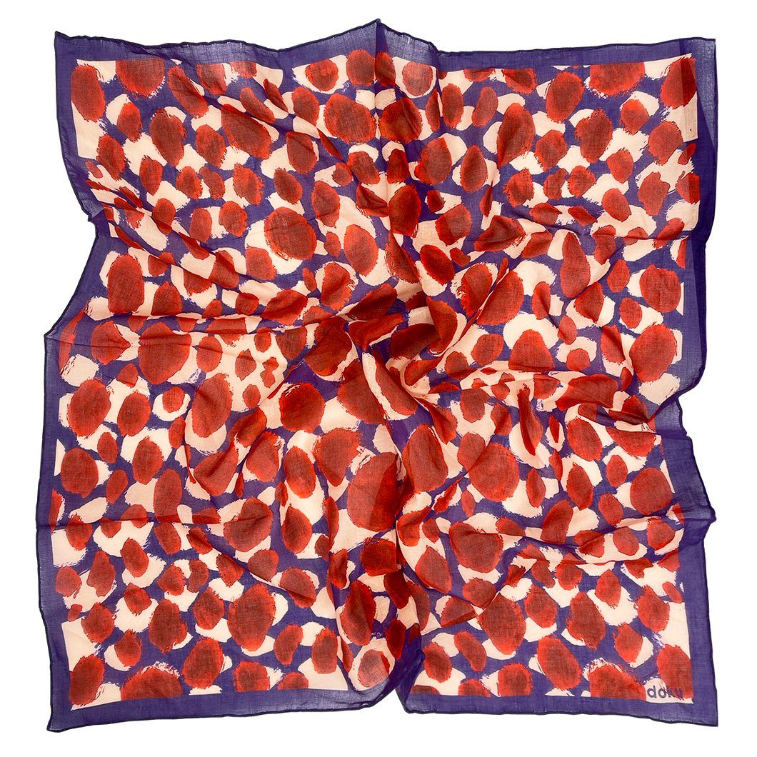 Berry Patch, hand-illustrated Cotton Scarf and Bandana
