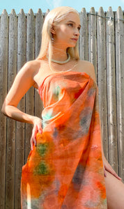 Doku Corality Orange Cotton Beach Pareo and Dress