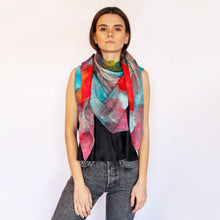 Load image into Gallery viewer, Divine Lands Soft Wool Watercolor Pattern Scarf and Bandana
