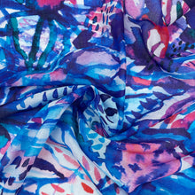Load image into Gallery viewer, Tropic Blues Cotton Scarf and Bandana
