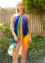 Load image into Gallery viewer, Doku Massiflora Mulitcolor Beach Pareo Short WrapDress
