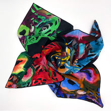 Load image into Gallery viewer, Nightfall Multicolor Silk Scarf and Bandana Style
