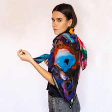 Load image into Gallery viewer, Night Fall Hand Illustrated Soft Luxury Wool Scarf Shawl Headwrap
