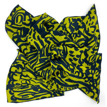 Load image into Gallery viewer, Doku Pickle Forest Green Illustrated Silk Scarf and Bandana 

