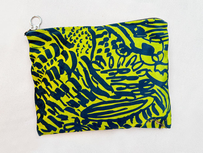 Pickle Forest Lush green velvet zipper pouch, illustrated zipper bag, perfect gift, illustrated prints
