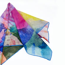 Load image into Gallery viewer, Underworld Abstract Watercolor pattern Cotton Scarf and Bandana Detail
