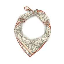 Load image into Gallery viewer, Vanilla Town Illustrated Silk Scarf and Bandana Style
