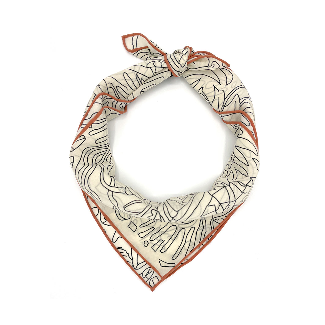 Vanilla Town Illustrated Silk Scarf and Bandana Style